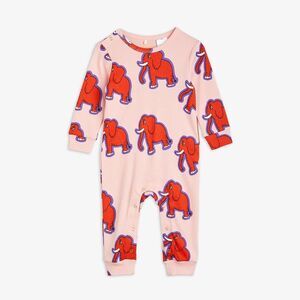 mini rodini 4 ELEPHANTS Baby Jumpsuit  Sleeper Pink - 12-18 M